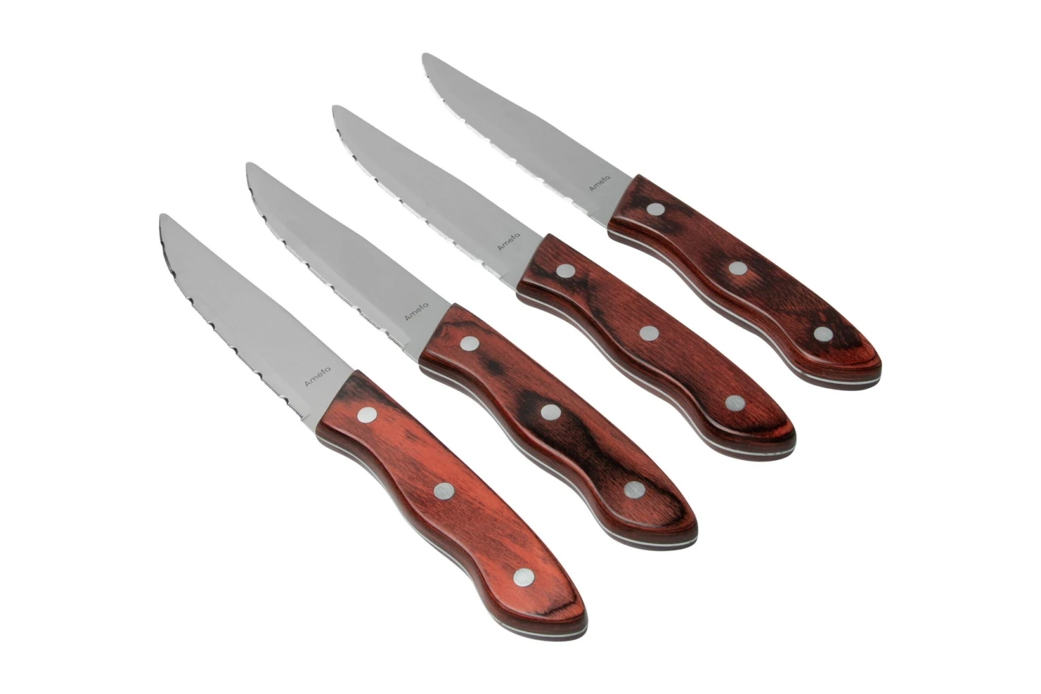 Amefa Hercule XXL 4917 Set De 4 Couteaux à Steak En Bois De Pakka Rouge 1 Amefa Hercule XXL 4917 Set De 4 Couteaux à Steak En Bois De Pakka Rouge