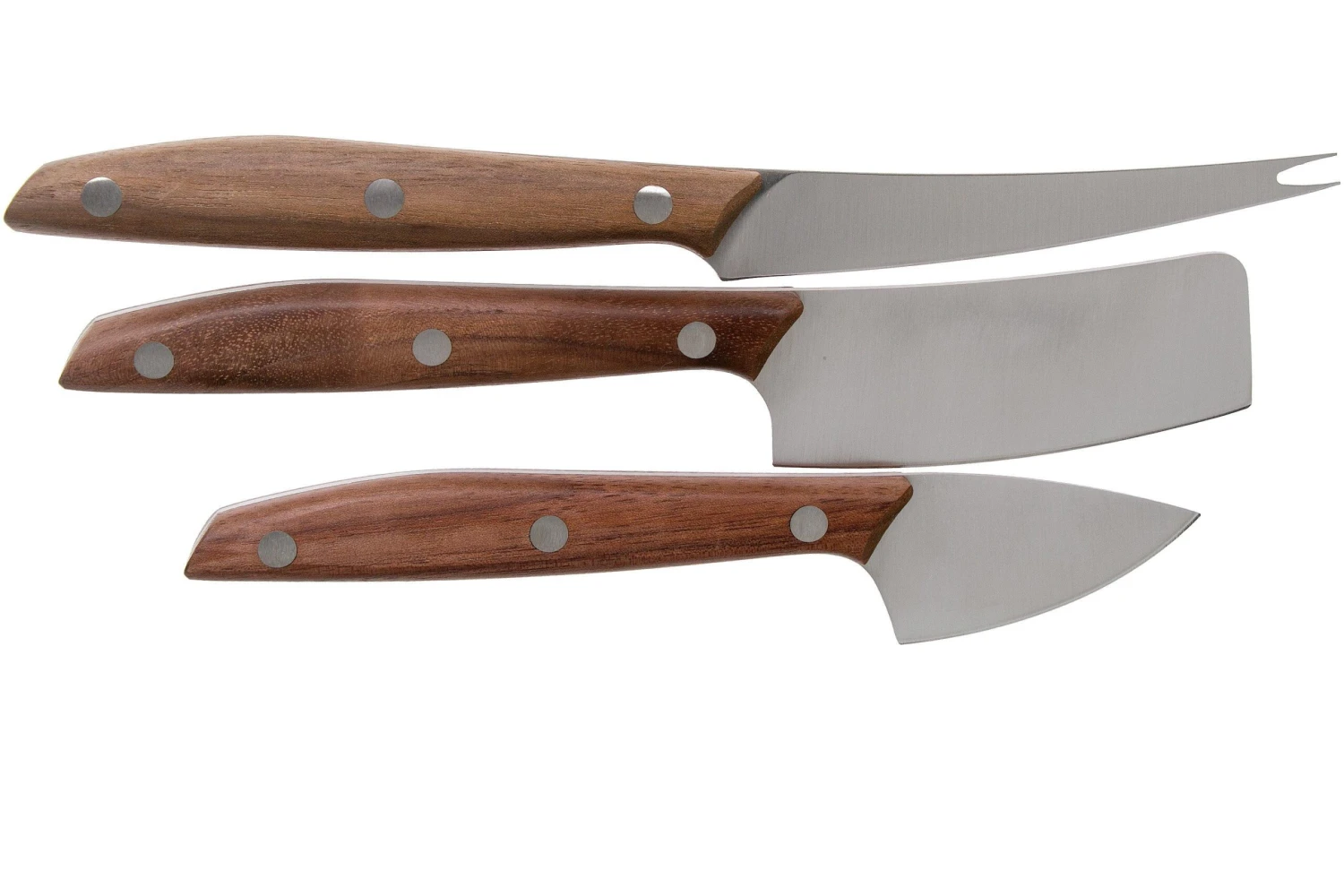 Due Cigni 1896, 2C1018NO Set De 3 Couteaux à Fromage, Bois De Noyer 2 Due Cigni 1896, 2C1018NO Set De 3 Couteaux à Fromage, Bois De Noyer – Image 2