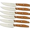 Due Cigni 1896 America DG2C1019OLSET6, Set De 6 Couteaux à Steak, Bois D'olivier