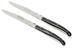 Fontenille Pataud Ensemble De 2 Couteaux à Steak, Corne De Buffle -Cuisine Couteaux Boutique FPLTC2PCN 05 fontenille pataud fpltc2pcn steakmessenset buffel d5