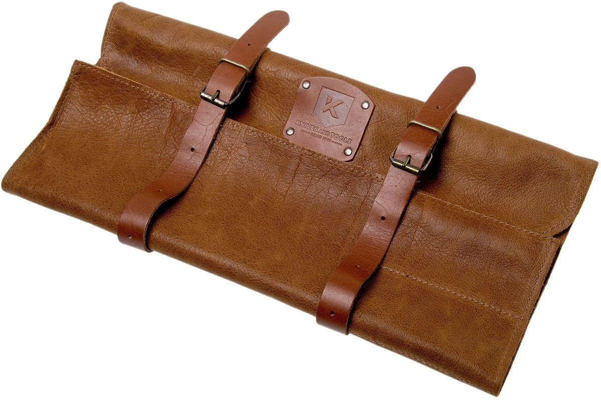 Knivesandtools Pochette à Couteaux En Cuir, Utah Rust 45x47 1 Knivesandtools Pochette à Couteaux En Cuir, Utah Rust 45x47