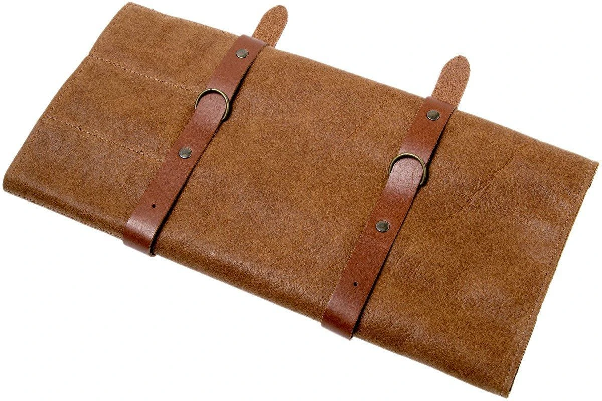 Knivesandtools Pochette à Couteaux En Cuir, Utah Rust 45x47 2 Knivesandtools Pochette à Couteaux En Cuir, Utah Rust 45x47 – Image 2