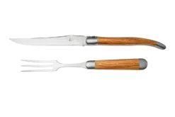 Forge De Laguiole Carving Set Olivewood, 1217INOLF17, Set à Trancher En Bois D'olivier