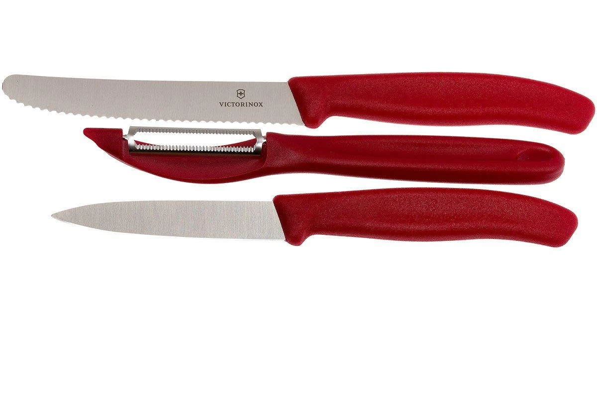 Victorinox SwissClassic Couteaux à Légumes Rouge, Ensemble De 3, 6.7111.31 1 Victorinox SwissClassic Couteaux à Légumes Rouge, Ensemble De 3, 6.7111.31