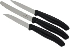 Victorinox SwissClassic Couteaux à Légumes Noir, Set De 3, 6.7113.3